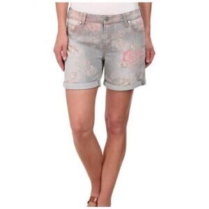Liverpool Jeans Co floral vintage print roll hem stretch denim shorts 12/31